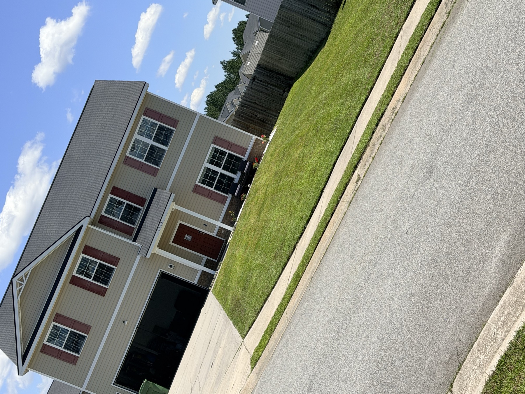 Freshly mowed WaterBoy Landscaping property